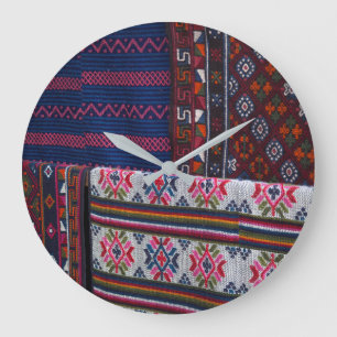 Grande Horloge Ronde Colorful Bhutan Textiles