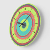 Grande Horloge Ronde Colorful Concentric Circles 04 (Angle)
