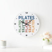 Grande Horloge Ronde Colorful de Pilates (Maison)