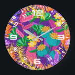Grande Horloge Ronde Colorful Exotic Floral Pattern-23148<br><div class="desc">Colorful Exotic Floral Pattern-23148</div>