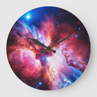 Grande Horloge Ronde Colorful Nebula Galaxy Space Stars Cosmic Universe