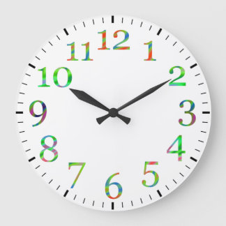 Grande Horloge Ronde Colorful numbers wall clock.
