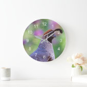 Grande Horloge Ronde Colorful quail (Maison)