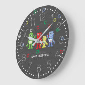 Grande Horloge Ronde Colorful robots (Angle)