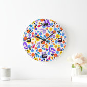 Grande Horloge Ronde Colourful Exotic Floral Pattern-23165 (Maison)