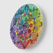 Grande Horloge Ronde Colourful Mandala Wall Clock (Angle)