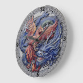 Grande Horloge Ronde Combat de dragon (Angle)