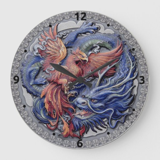 Grande Horloge Ronde Combat de dragon (Recto)