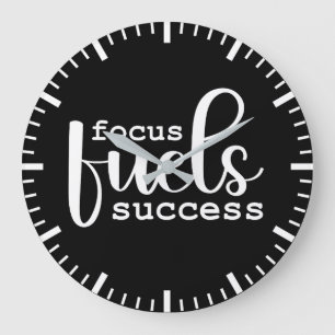 Grande Horloge Ronde Combustibles Focus Réussite - Gym, Hustle, Motivat