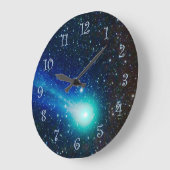 Grande Horloge Ronde Comète bleue (Angle)