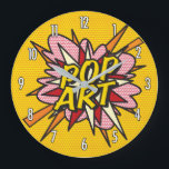 Grande Horloge Ronde Comics Book Pop Art<br><div class="desc">Des horloges pop comic super-héroïques branchées qui ajouteront une touche de couleur à toute une gamme de chambres autour de votre maison ou bureau. Une façon idéale de vous offrir ou de vous faire plaisir avec ces horloges cool et uniques de dessinateurs de comics. Pourquoi ne pas ajouter un zap...</div>