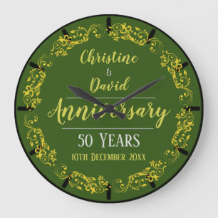 Grande Horloge Ronde Commemorative de l'anniversaire de mariage de diam