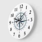 Grande Horloge Ronde Compas étoilé directionnel avec degrés (Angle)