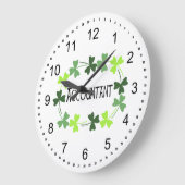 Grande Horloge Ronde Comptable Shamrock vert Oval (Angle)