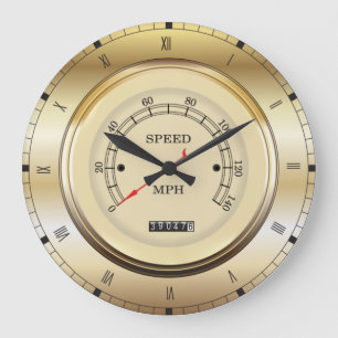 Grande Horloge Ronde Compteur de vitesse de voiture unique (MPH) Thème