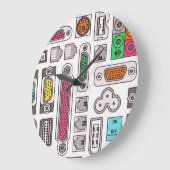 Grande Horloge Ronde Computer Geek Input Pattern Wall Clock (Angle)