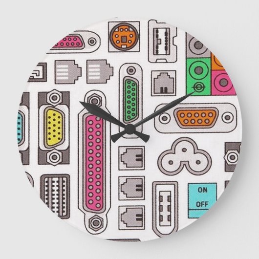 Grande Horloge Ronde Computer Geek Input Pattern Wall Clock (Recto)