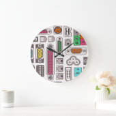 Grande Horloge Ronde Computer Geek Input Pattern Wall Clock (Maison)