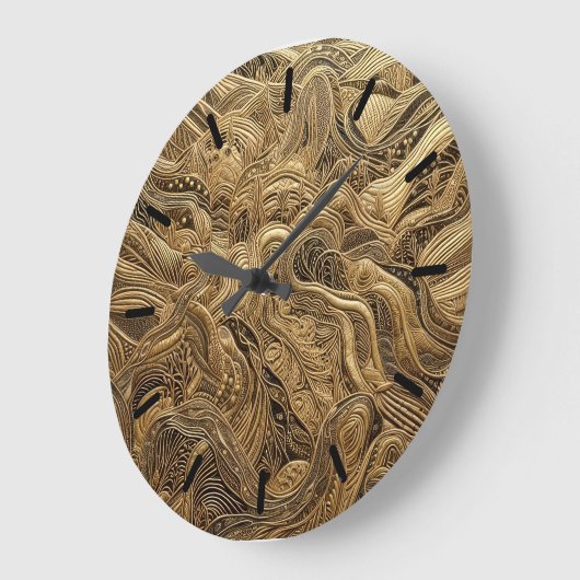 Grande Horloge Ronde Conception abrégée en or Dimensional avec Tics (Angle)