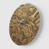 Grande Horloge Ronde Conception abstraite de l'or dimensionnel (Angle)