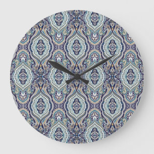 Grande Horloge Ronde Conception Abstraite de papier peint en tissu adap