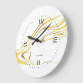 Grande Horloge Ronde Conception Abstraite de tourbillons en or (Angle)