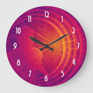 Grande Horloge Ronde Conception abstraite du code binaire Hi-Tech