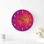 Grande Horloge Ronde Conception abstraite du code binaire Hi-Tech (Maison)