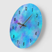 Grande Horloge Ronde Conception bleue et pourpre glaciale d'abrégé sur (Angle)