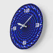 Grande Horloge Ronde Conception circulaire bleue Abstraite (Angle)