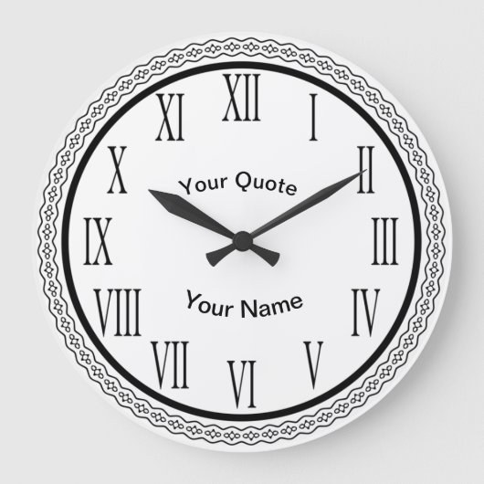 Grande Horloge Ronde Conception d'anneau ondulé avec des chiffres romai (Recto)