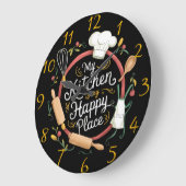 Grande Horloge Ronde Conception de broderie de levure de cuisine Whimsi (Angle)