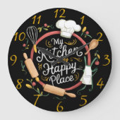 Grande Horloge Ronde Conception de broderie de levure de cuisine Whimsi (Recto)