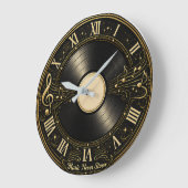 Grande Horloge Ronde Conception de cadran mural avec notes de musique s (Angle)