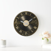 Grande Horloge Ronde Conception de cadran mural avec notes de musique s (Maison)