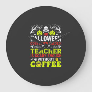Grande Horloge Ronde Conception de café assez effrayante pour Halloween