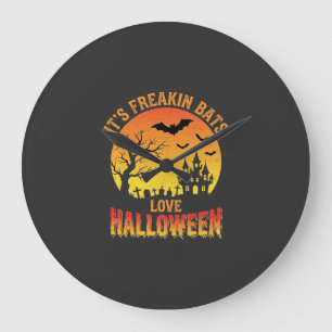 Grande Horloge Ronde Conception de château hanté pour Halloween, les ch