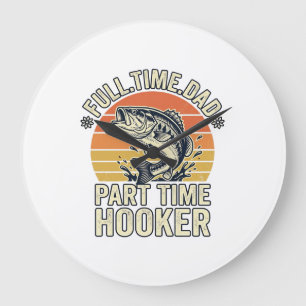 Grande Horloge Ronde Conception de chemise de bass vintage papa pêche d
