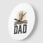 Grande Horloge Ronde Conception de chemise de gravure vintage de bière  (Angle)