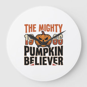 Grande Horloge Ronde Conception de chemise Halloween Vintage Pumpkin Be