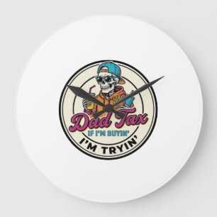 Grande Horloge Ronde Conception de chemise humour fast-food squelette t