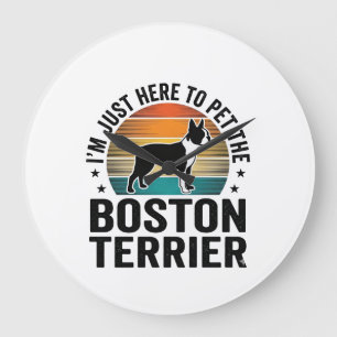 Grande Horloge Ronde Conception de chemise pour amateur de chien Boston