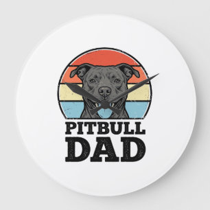 Grande Horloge Ronde Conception de chemise pour papa Pitbull amateur de