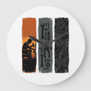 Grande Horloge Ronde Conception de chemise triptyque d'outils de mécani