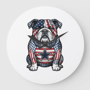 Grande Horloge Ronde Conception de chemise vectorielle vintage Bulldog 