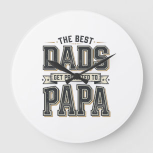Grande Horloge Ronde Conception de chemise Vintage Best Dads promus Pap