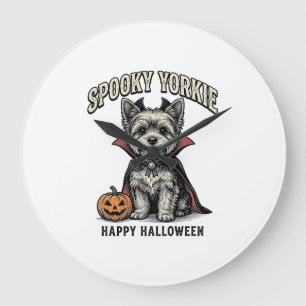 Grande Horloge Ronde Conception de chemise vintage de chien de Yorkie e