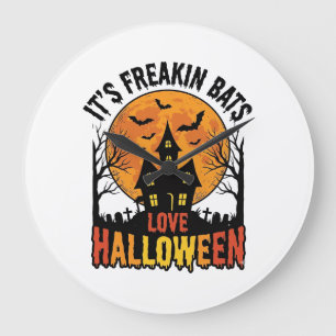 Grande Horloge Ronde Conception de chemise vintage Freakin Bats Love Ha