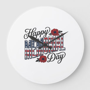 Grande Horloge Ronde Conception de chemise vintage Happy Memorial Day P
