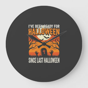 Grande Horloge Ronde Conception de cimetière prêt pour Halloween_1